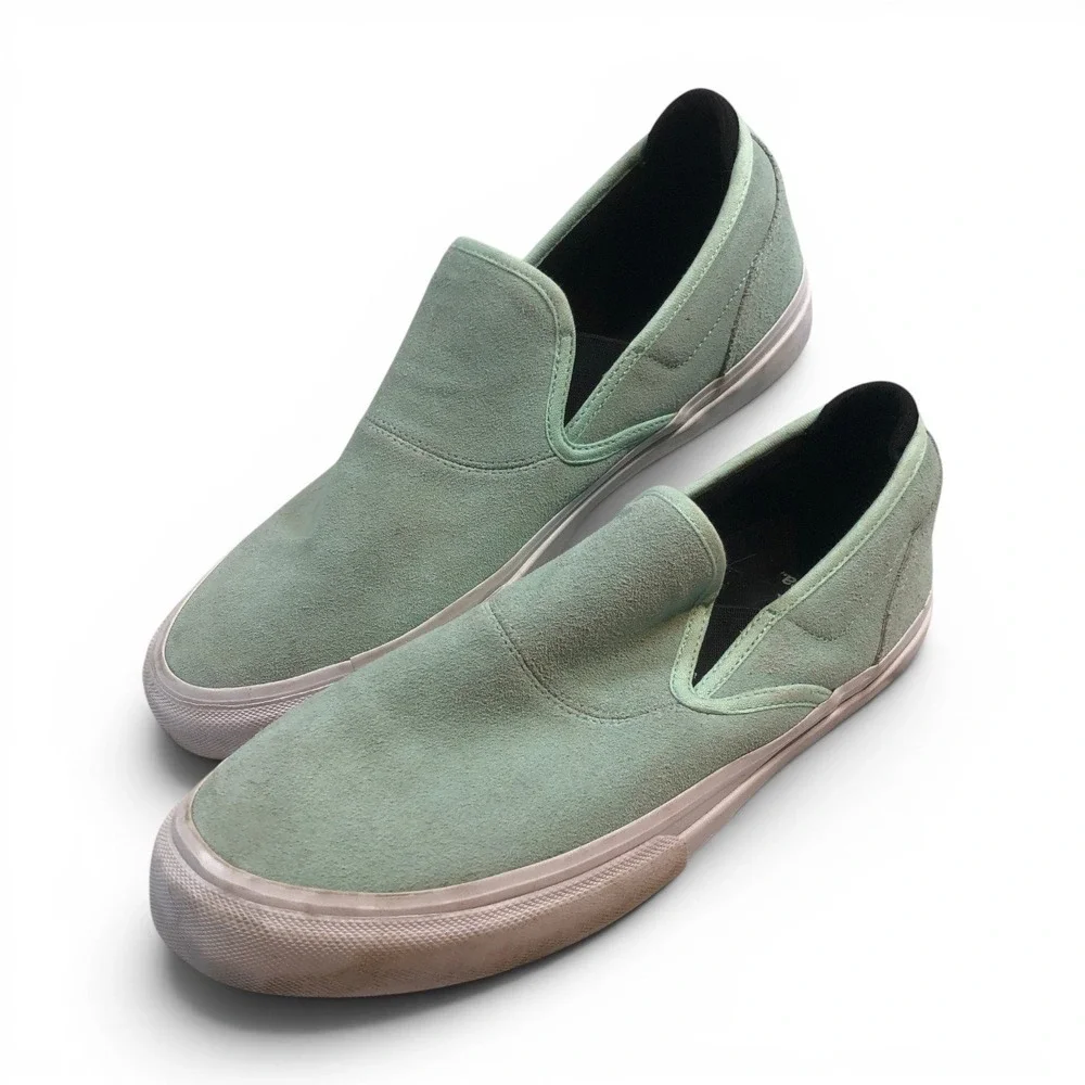 Emerica Mens Wino G6 Slip-On Skate Shoes Mint Green Suede Size 12 Sneaker